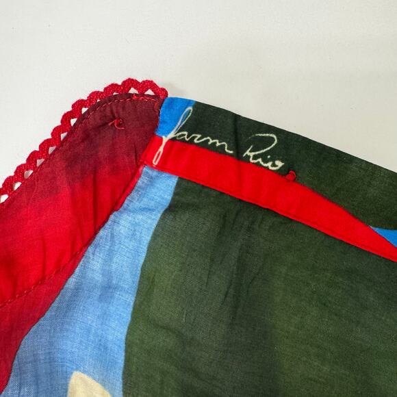 Farm Rio Watercolor Floral 3/4 Balloon Sleeve  Blouse Button-Down Top S - Picture 10 of 10